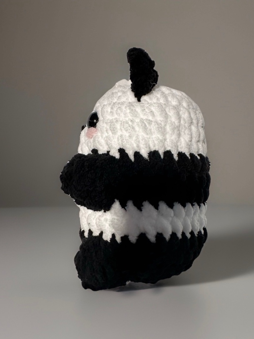 Plush Panda Stuffed Animal - Black & White Cuddly Crochet Toy - Picture 3 of 6
